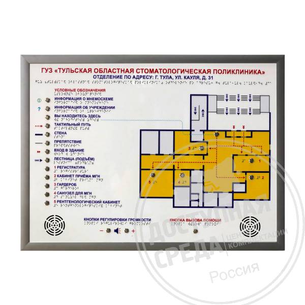 Тактильно-звуковая мнемосхема настенная