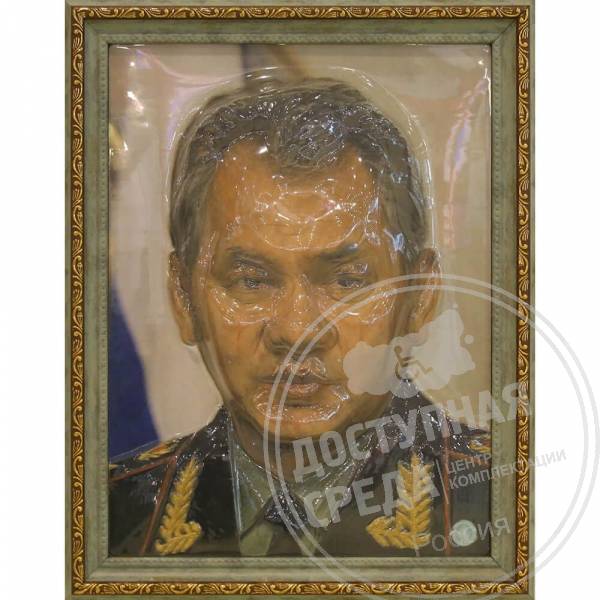 Портрет 3D Шойгу С.К.,тактильный