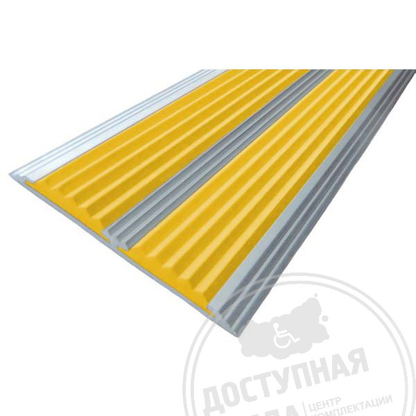 Алюминиевая полоса с двумя вставками 70х5,5 мм