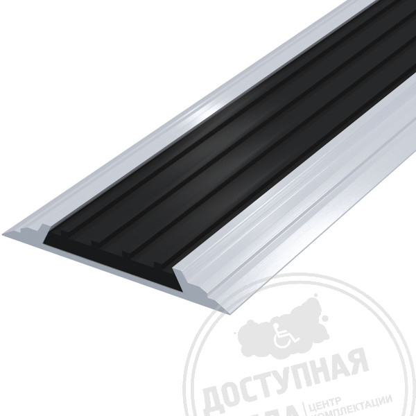 Накладка на ступень противоскользящая, контрастная, ч, AL4,5x46ммАналоги: Тактильныезнаки.рф; Safetystep; Антислип; Сервис-Быт