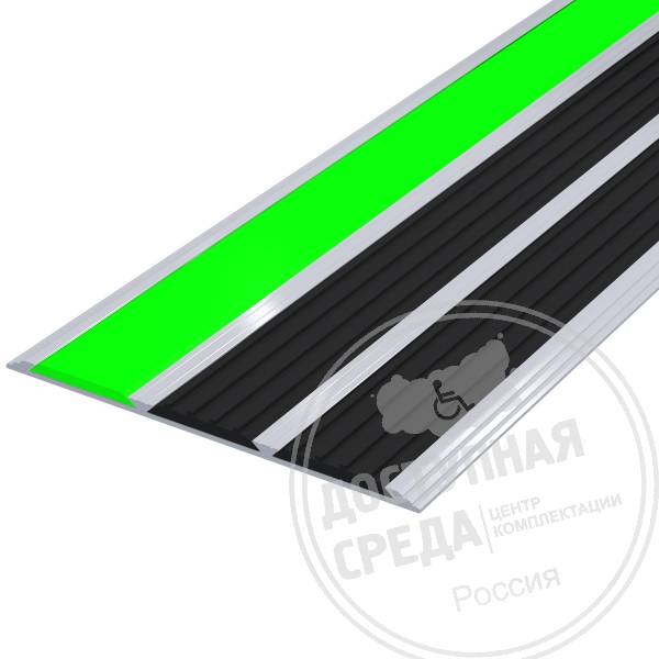 Накладка на ступень, антиванд, тройн, ф/ч/ч AL3,5x100мм