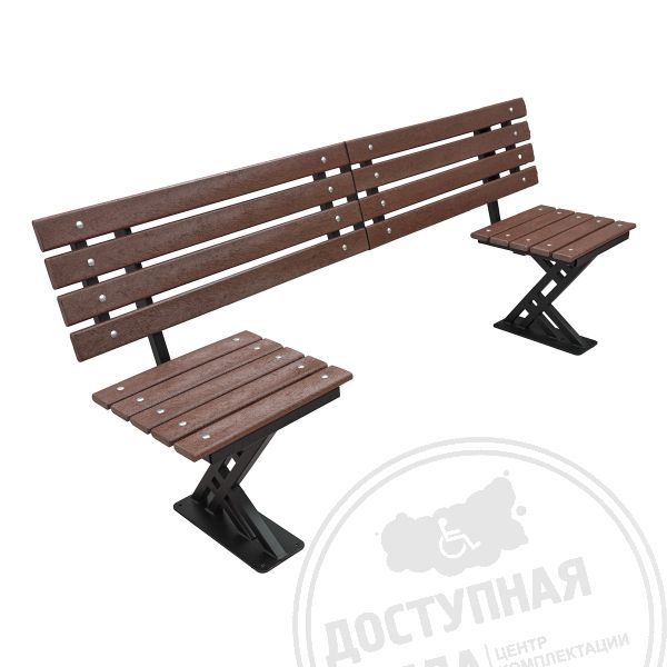 Скамья с местом для инвалидной коляски, ST3, чер арт. 50570-2, купить по цене 37 520 ₽, с доставкой по РФ