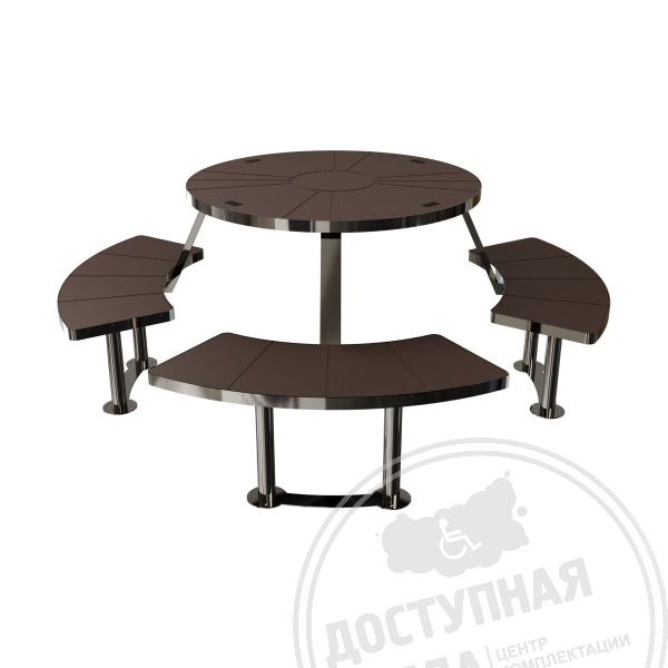 Стол парковый с местом для инвалидной коляски, AISI 304, HPL арт. 50572, купить по цене 238 480 ₽, с доставкой по России