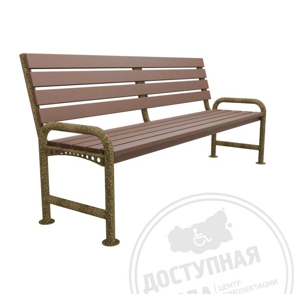 Скамья уличная с текстурой стандартная для МГН, Ст3, ПВХ арт. 51610P-01, купить по цене 22 840 ₽, с доставкой по РФ