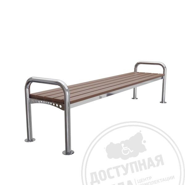Скамья городская без спинки, AISI 304, ПВХ арт. 51611AISI-01, купить по цене 28 500 ₽, с доставкой по РФ