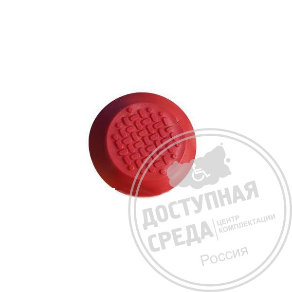 Индикатор тактильный, рифлен, без штифта, PVC, D35х35, красн