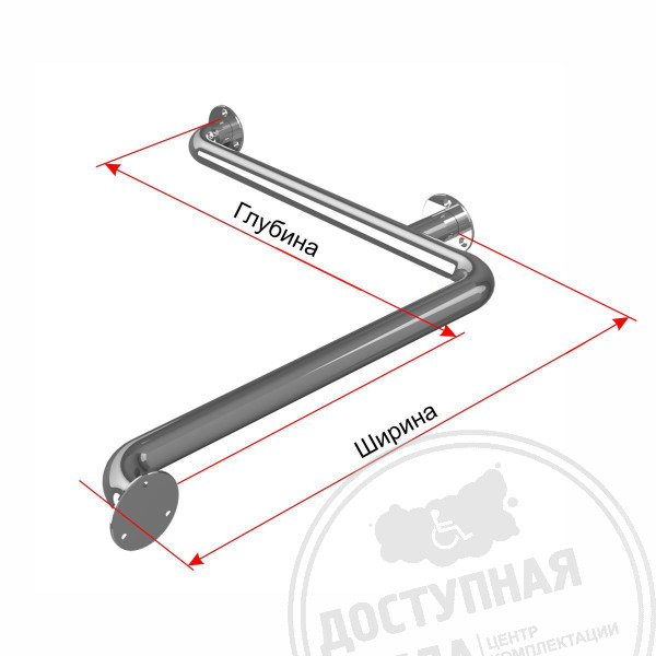 Поручень опорный, для внутреннего угла, AISI, D38, инд