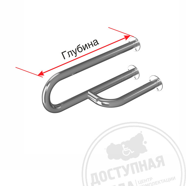 Поручень опорный, пристенный, лев, AISI, D38, инд