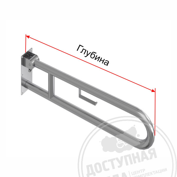 Поручень опорный, откидной, пристенный, тип 1, AISI, D38, инд