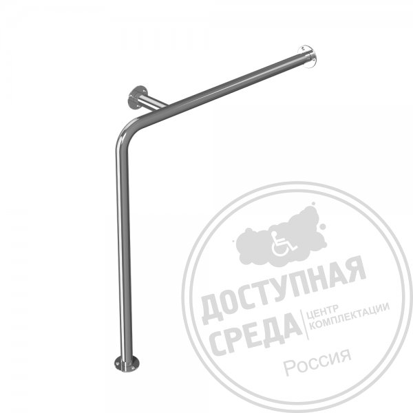 Поручень опорный для санузла, тип 2, прав, AISI 304, D38
