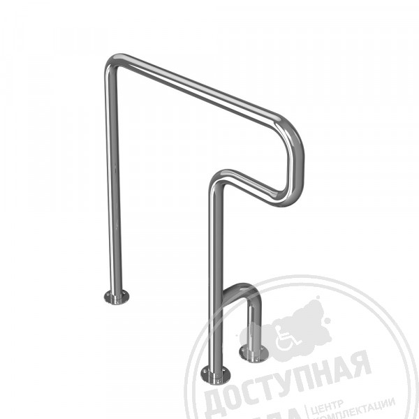Поручень опорный для санузла, тип 3, лев, AISI 304, D38Аналоги: ПНН-04.02.750.875.230