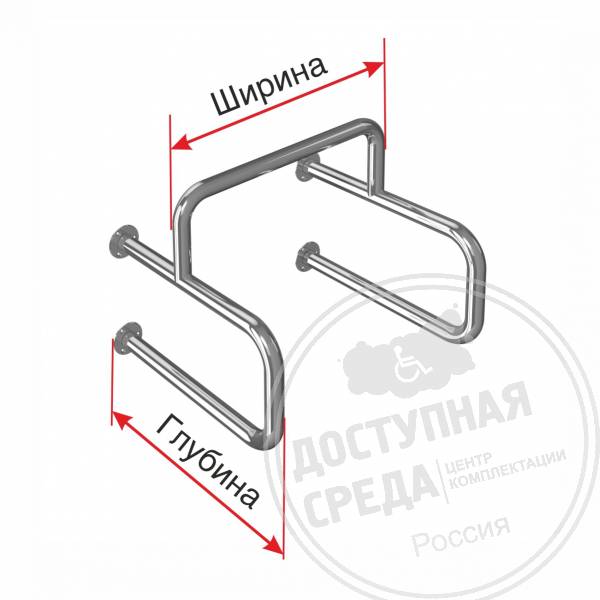 Поручень опорный, для писсуара, AISI, D38, инд