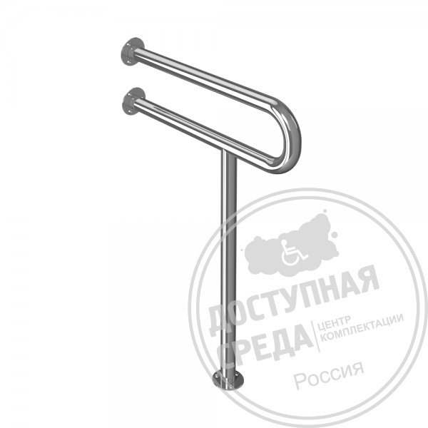 Поручень опорный для санузла,пристенно-напольный, тип 2, AISI 304, D38