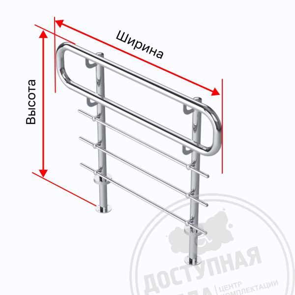 Ограждение с тремя ригелями, AISI 304, D38, инд купить арт. 80023-1-3-IND от Федерального дистрибьютора по цене 0 ₽