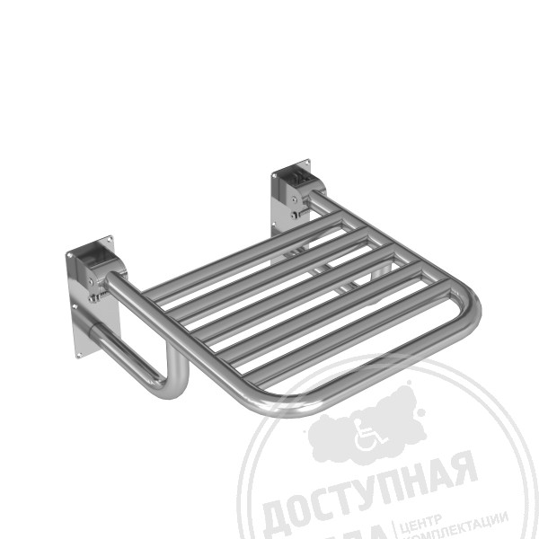 Сиденье откидное для душа, настенное, с упорами в стену, AISI 304, D38