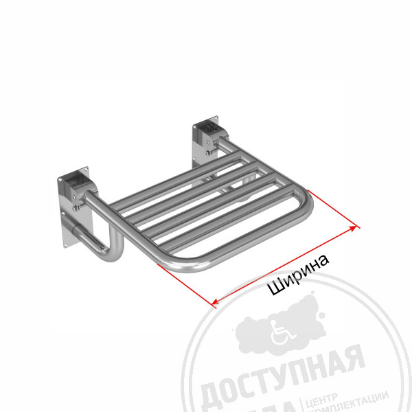 Сиденье откидное, с упорами в стену, AISI 304, инд