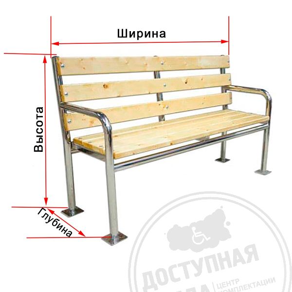Скамья универсальная, со спинкой, AISI 304, инд