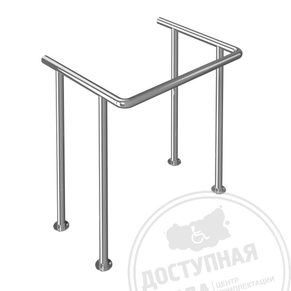 Поручень опорный для раковины, пристенный, AISI 304, D38 мм