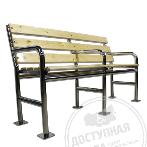 Скамья универсал, со спинкой и подлокотником, AISI 304, М1