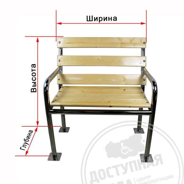 Скамья универсальная «MINI», со спинкой, AISI 304, инд