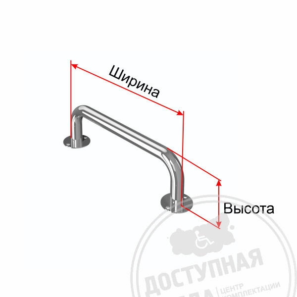 Отбойник для тележек, прямой, напольный, AISI 304, D38, инд