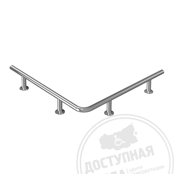 Отбойник для тележек, угловой, напольный, тип 3, AISI 304, D38