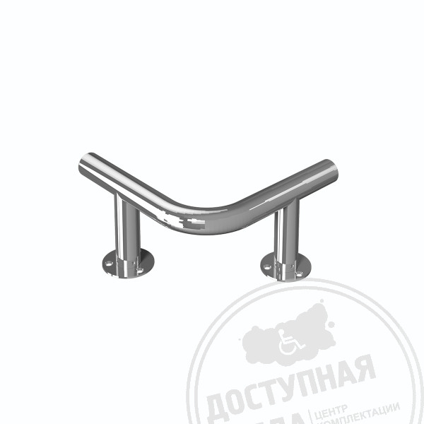 Отбойник для тележек, угловой, напольный, тип 1, AISI 304, D38