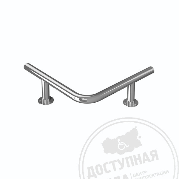 Отбойник для тележек, угловой, напольный, тип 2, AISI 304, D38