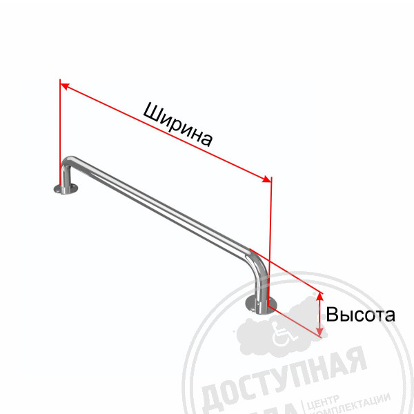 Отбойник для тележек, прямой, напольный, AISI 304, D32, инд