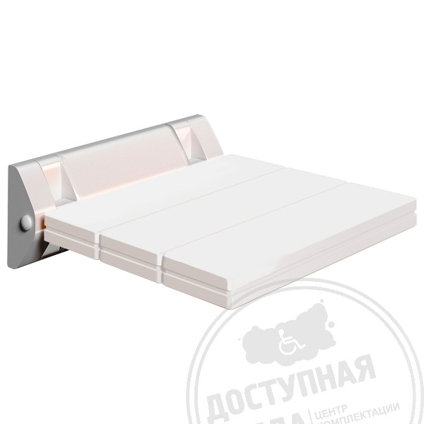 Сиденье откидное «Антибак», без упоров, AISI 304, бел