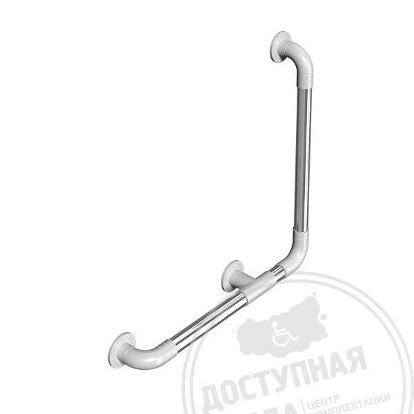 Поручень опорный, углов, тип 1, прав, AISI304+PA, D32