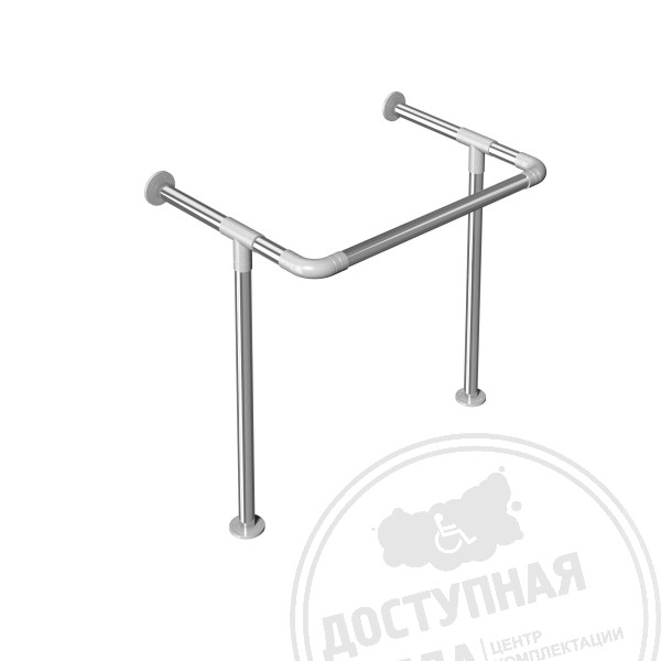 Поручень опорный, креплением к стене и к полу, AISI304+PA, D32