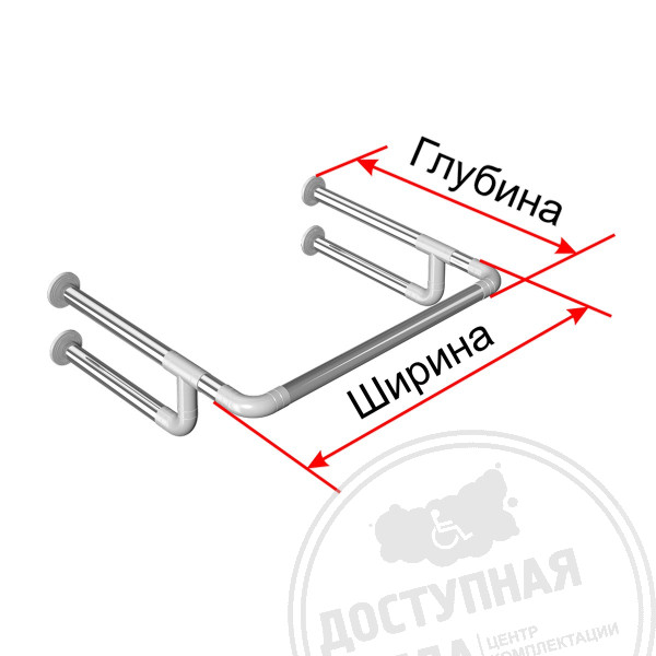 Поручень опорный, пристен, усилен, AISI304+PA, D32, индАналоги: T-Way Ф300ССэ, ИНВАПРОМ ППР-09.01.300.Н, СС-32-30, Ridder Assistent А00130001