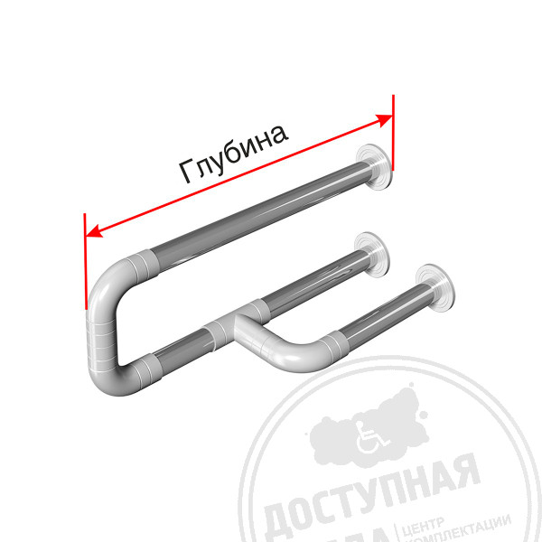 Поручень опорный для санузла, лев, AISI304+PA, D32, инд