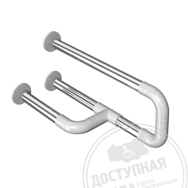 Поручень опорный для санузла, пристенный, прав, AISI304+PA, D32