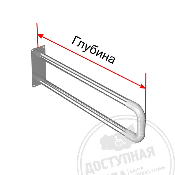 Поручень опорный, не откид, пристен, AISI304+PA, D32, индАналоги: 805-32М, T-Way Ф800Сэ, U31-32-800, ПН-07.04.840.100.250.Н
