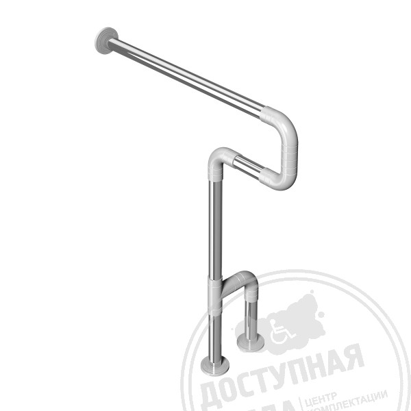 Поручень опорный для санузла, тип 1, лев, AISI304+PA, D32