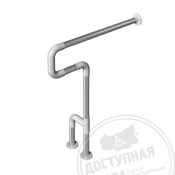 Поручень опорный для санузла, тип 1, прав, AISI304+PA, D32