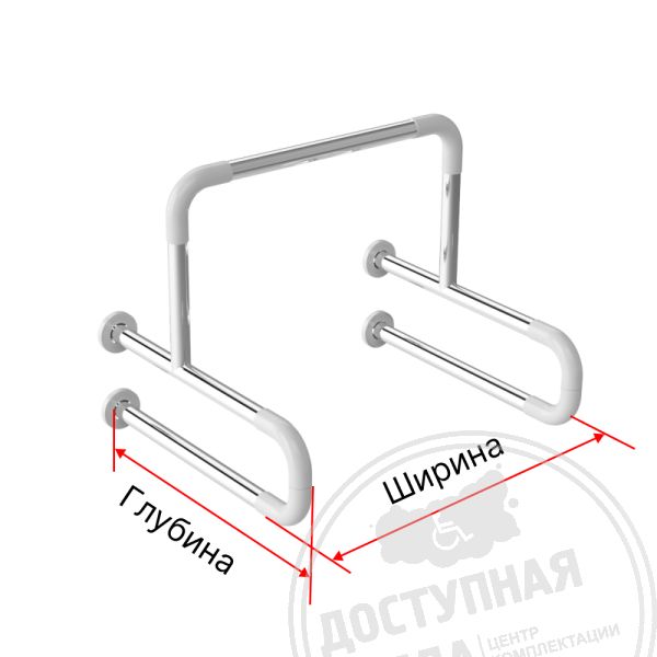 Поручень опорный для писсуара, пристен, AISI304+PA, D32, инд