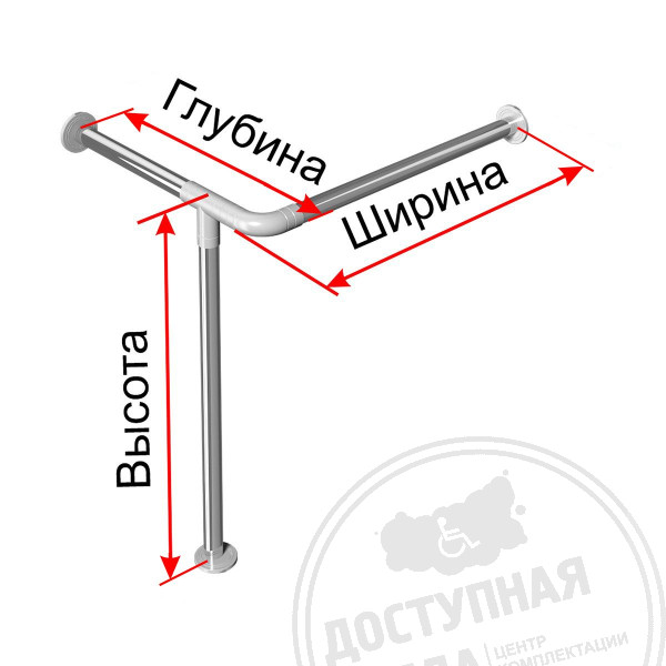 Поручень опорный, для раковины, лев, AISI304+PA, D32, инд