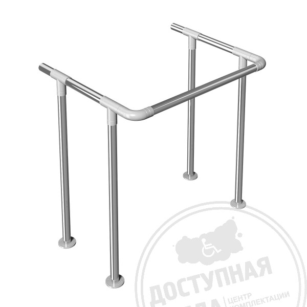 Поручень опорный, четыре точки крепления, AISI304+PA, D32
