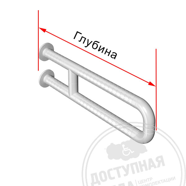 Поручень пристенный, опорный, не откидной, «Антибак», тип 1, D35, инд