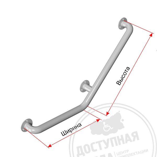 Поручень опорный, угловой, прав., ST3, D38, инд