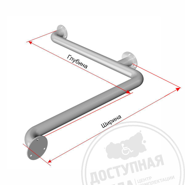 Поручень опорный, для внутреннего угла, ST3, D38, инд