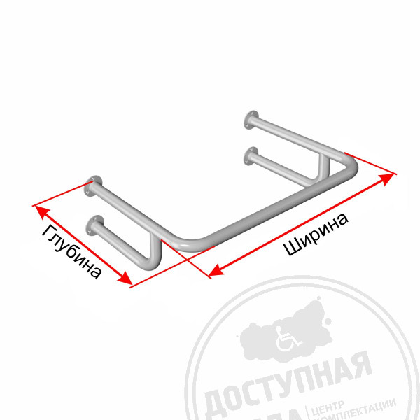 Поручень опорный, усиленный, пристенный, ST3, D38, инд