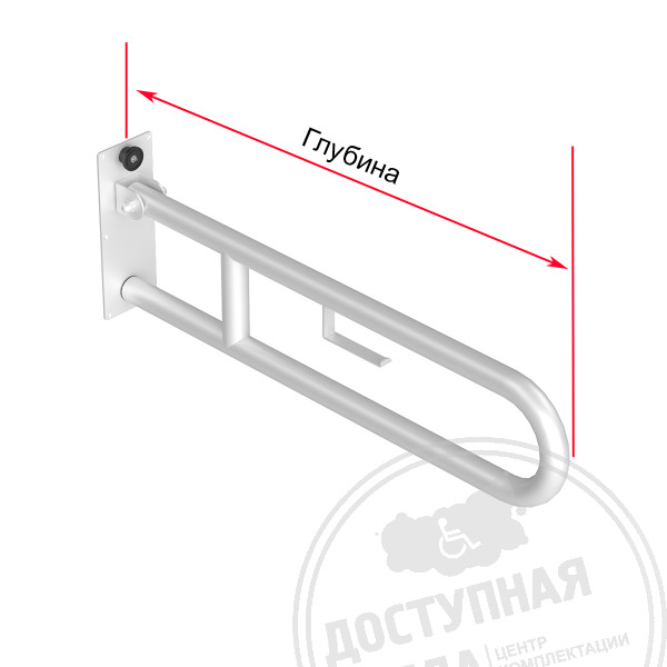 Поручень опорный, откидной, пристенный, тип 1, ST3, D38, инд