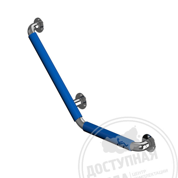 Поручень опорный, угловой, лев, AISI 304/PVC, D32