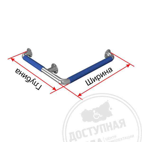 Поручень опорный, внешний, AISI 304/PVC, D32, инд