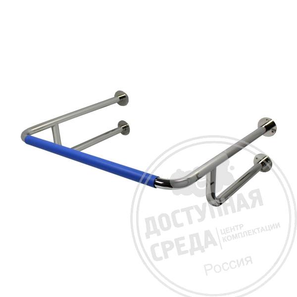 Поручень опорный, пристенный, усиленный, AISI 304/PVC, D32