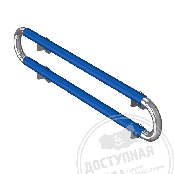 Поручень опорный, двойной, пристенный, AISI 304/PVC, D32